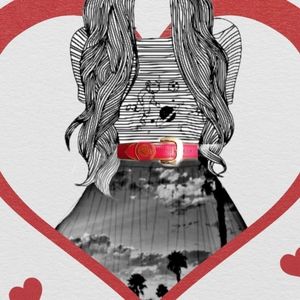 Dooney & Bourke XS - S Red, Brown, & Gold Belt